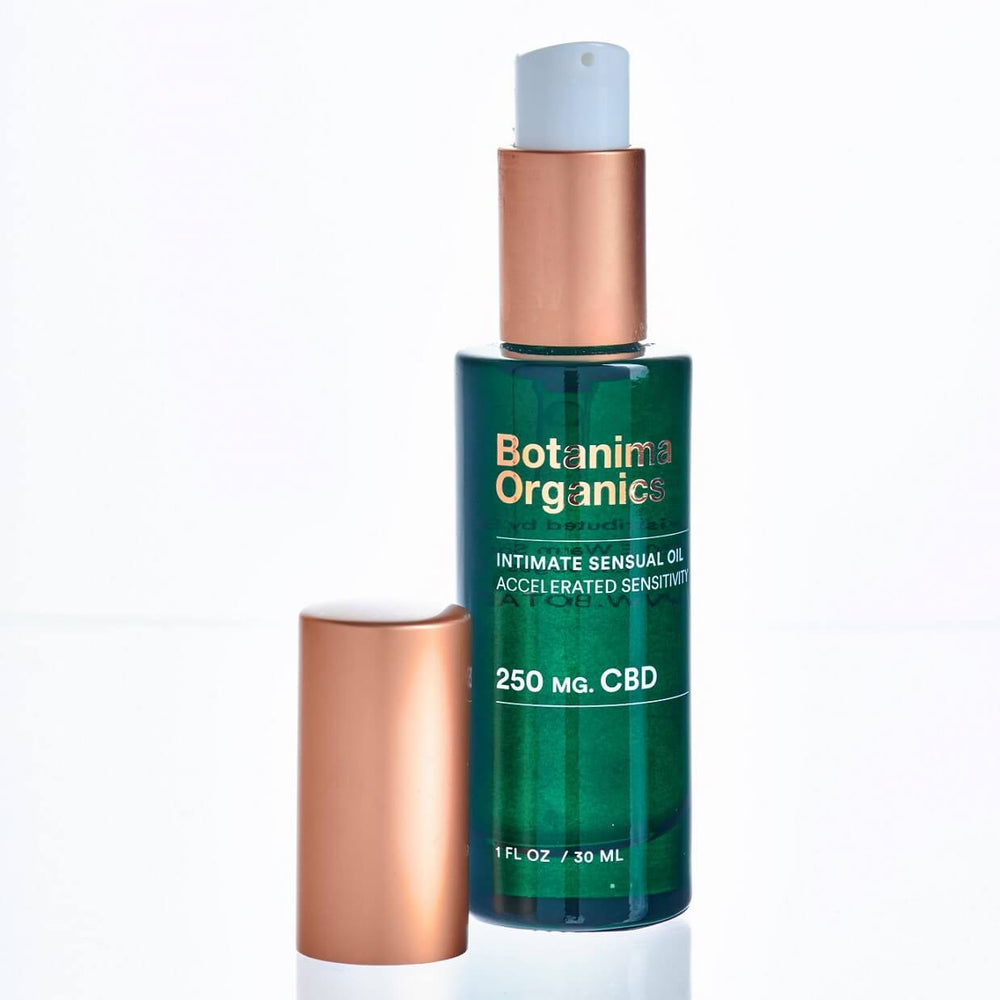 Intimate-Sensual-CBD-Oil-for-Accelerated-Sensitivity-Botanima-Organics-Open-Bottle