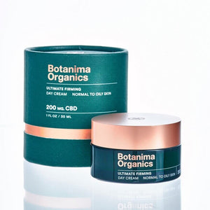 Ultimate-Firming-CBD-Cream-for-Normal-to-Oily-Skin-Dark-Green-Jar-With-Rose-Gold-Cap-With-Carton-Box